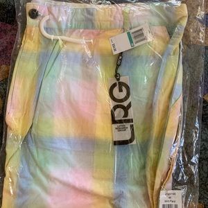 LIFTED RESEARCH GROUP LRG SHORTS. MULTICOLOR PASTEL PLAID PRINT SIZE 46 BNWT